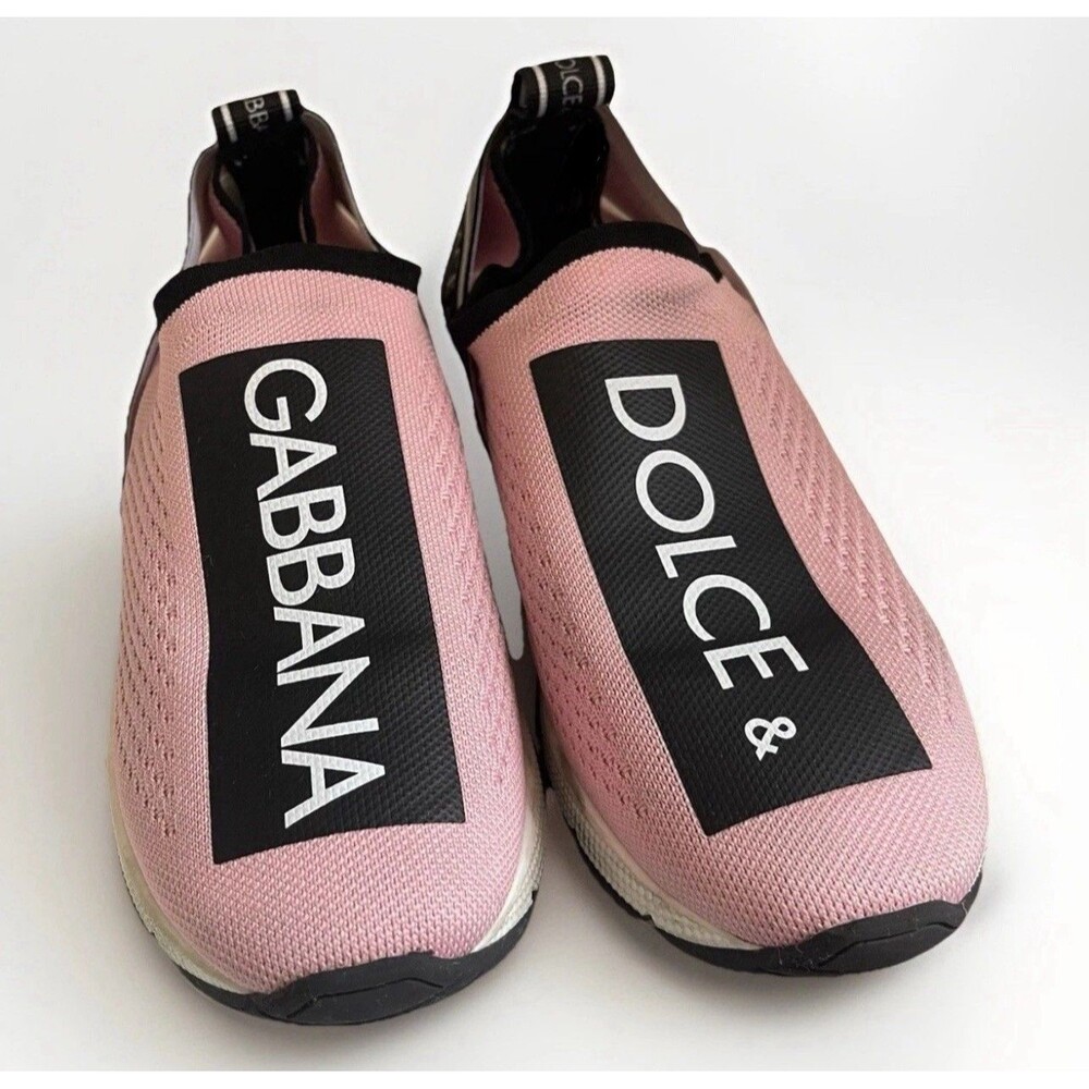 Dolce & Gabbana Pink Stretch Fabric Sorrento Slip-On Sneakers Girls Sz 35 US 3Y